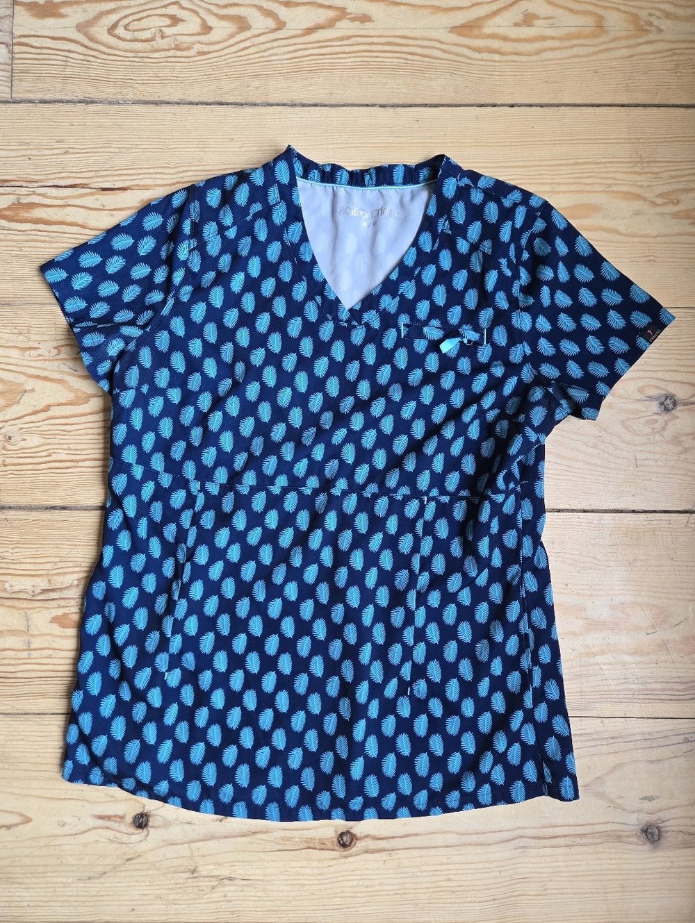 Scrubletics Blue Print Scrub Top Size M
